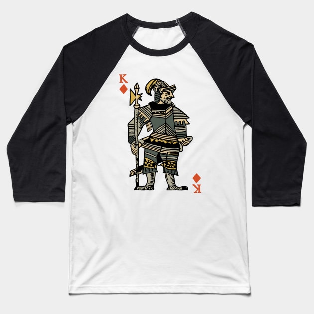 Original Standard Character of Playing Card King of Diamonds Baseball T-Shirt by KewaleeTee